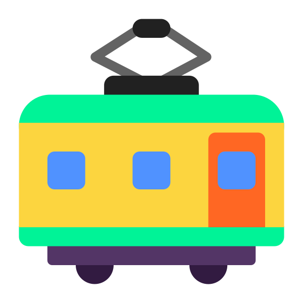 Railway Car Flat Vector