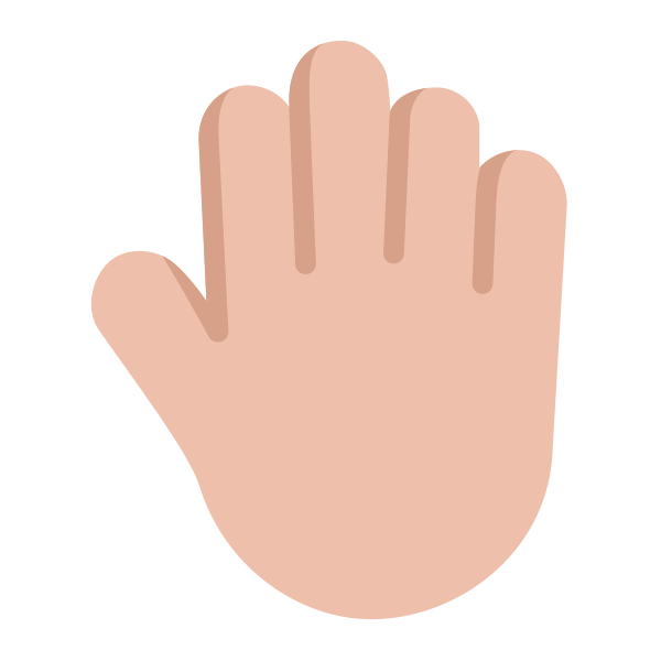 Raised Back Of Hand Flat Medium Light Vector