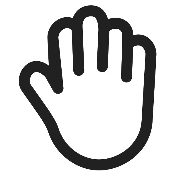 Raised Back Of Hand High Contrast Default Vector