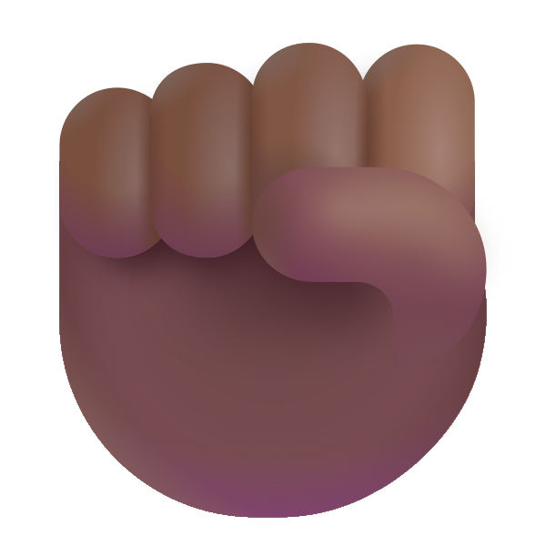 Raised Fist Color Medium Dark Vector