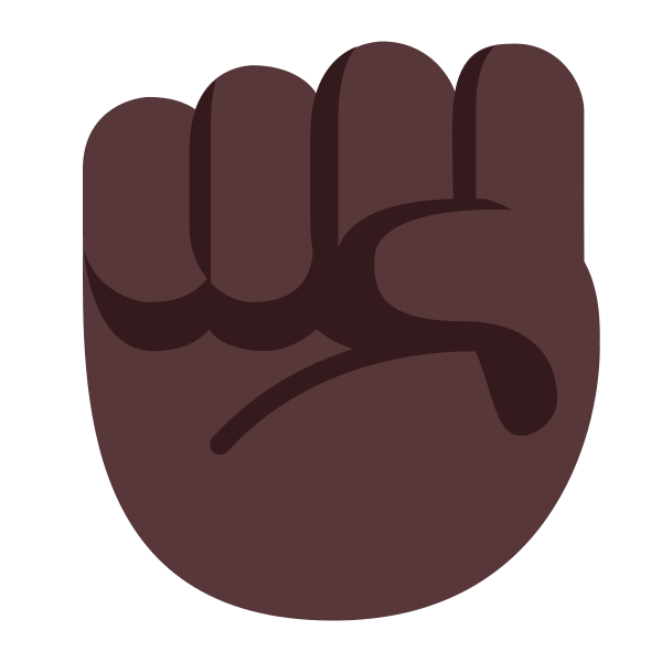 Raised Fist Flat Dark Vector