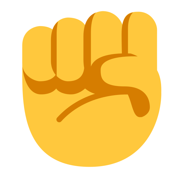 Raised Fist Flat Default Vector