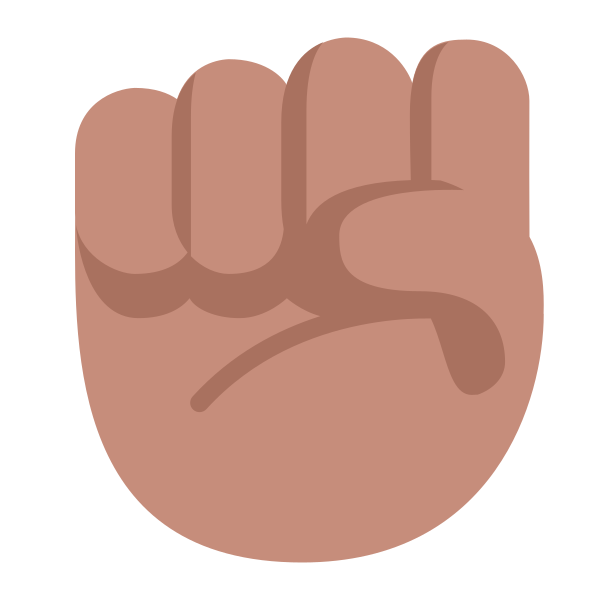 Raised Fist Flat Medium