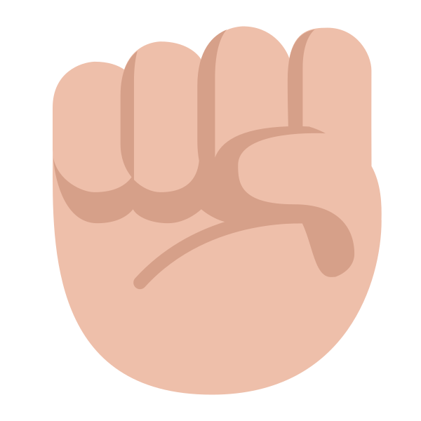 Raised Fist Flat Medium Light Vector