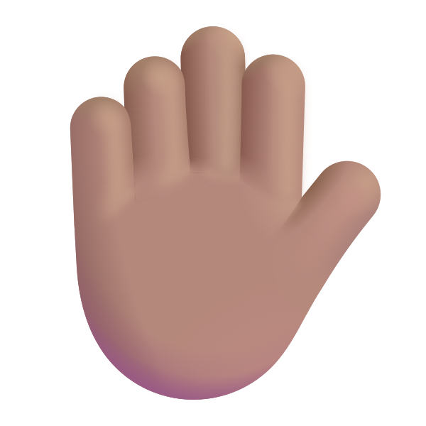 Raised Hand Color Medium Vector