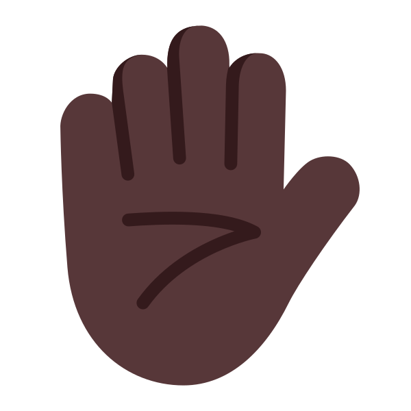 Raised Hand Flat Dark
