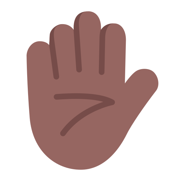 Raised Hand Flat Medium Dark Vector