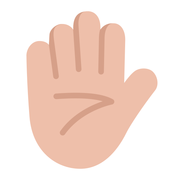 Raised Hand Flat Medium Light