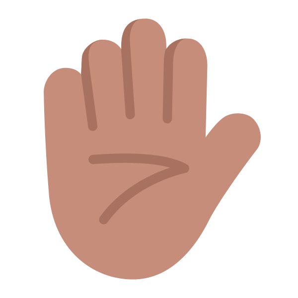 Raised Hand Flat Medium Vector