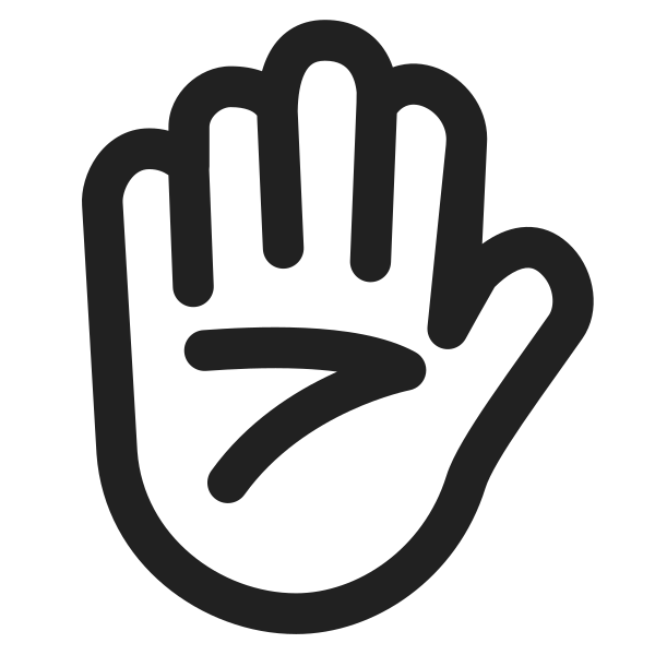 Raised Hand High Contrast Default Vector