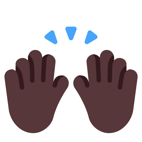 Raising Hands Flat Dark Vector
