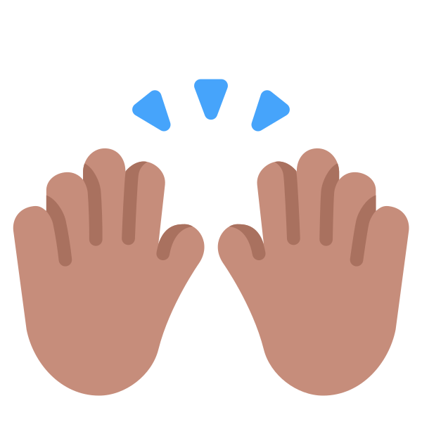 Raising Hands Flat Medium Vector