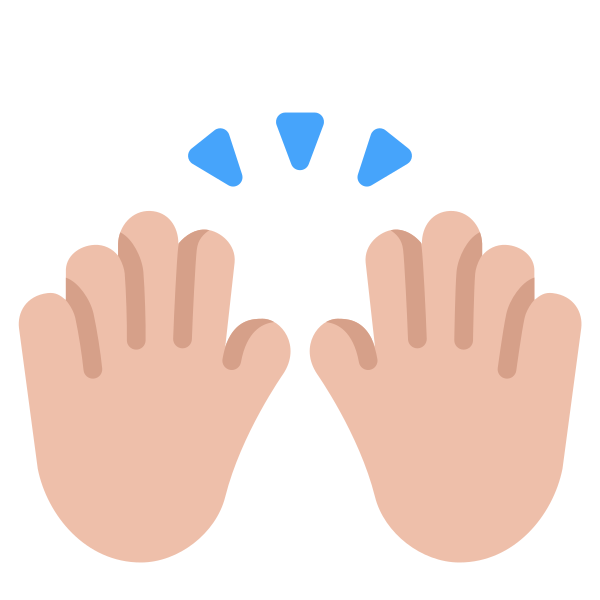 Raising Hands Flat Medium Light Vector