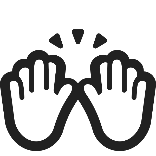 Raising Hands High Contrast Default Vector