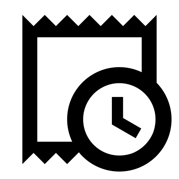 Receipt Clock Outline