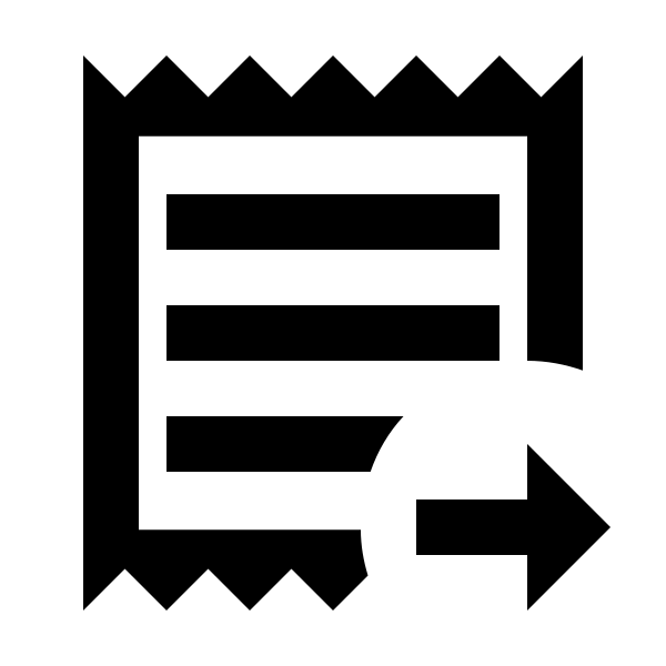 Receipt Text Arrow Right Outline