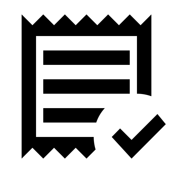 Receipt Text Check Outline