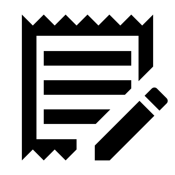 Receipt Text Edit Outline