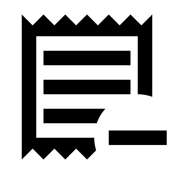 Receipt Text Minus Outline