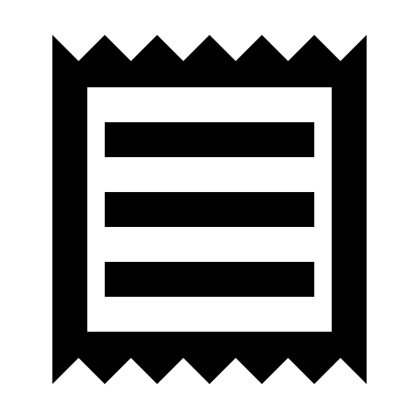 Receipt Text Outline