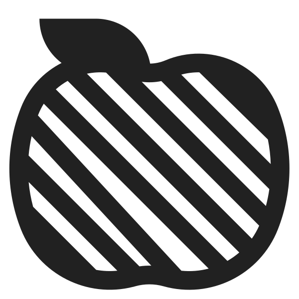Red Apple High Contrast Vector