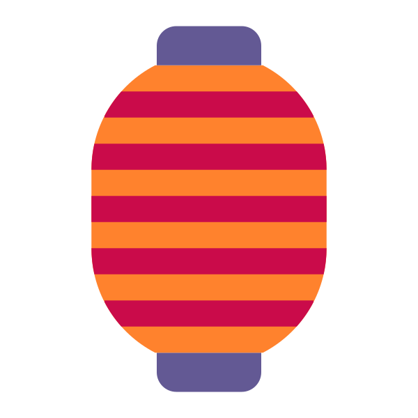 Red Paper Lantern Flat Vector