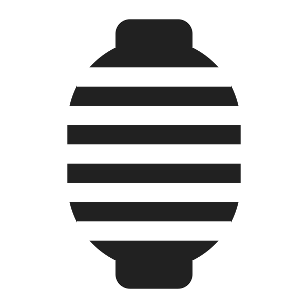 Red Paper Lantern High Contrast Vector