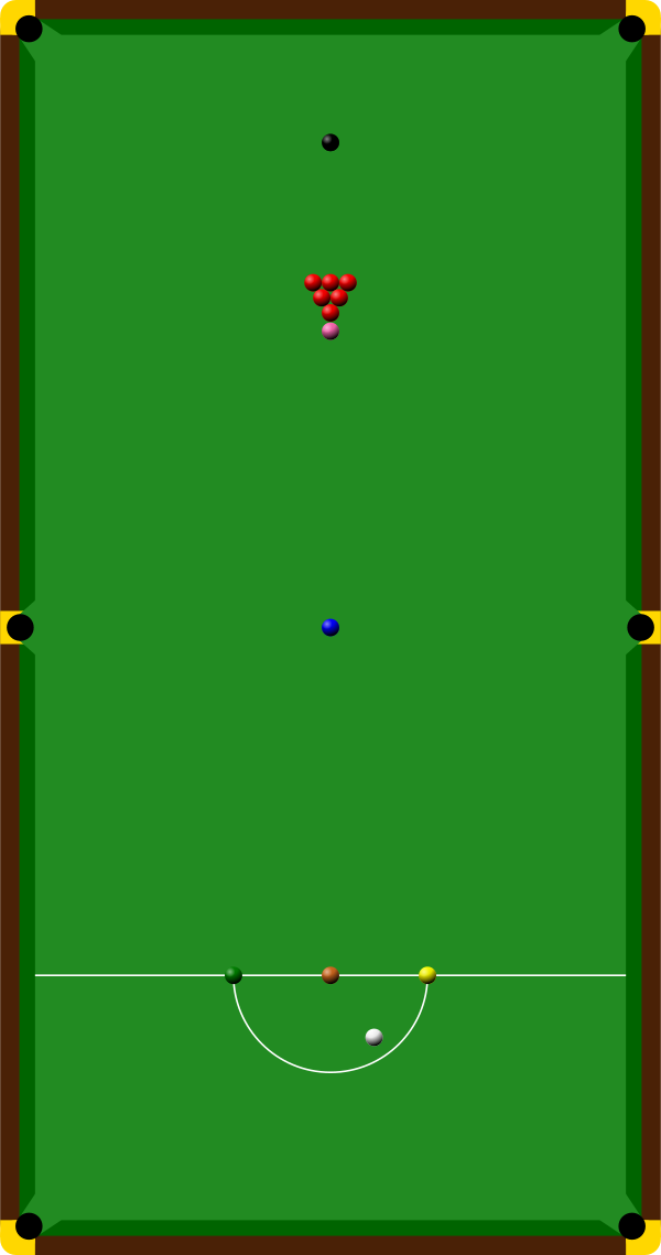 Red Snooker Table Drawing