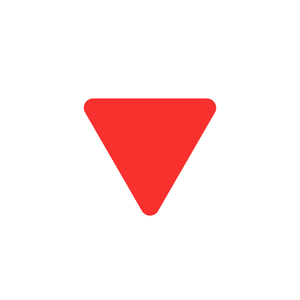 Red Triangle Pointed Down Flat