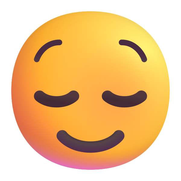 Relieved Face Color Vector