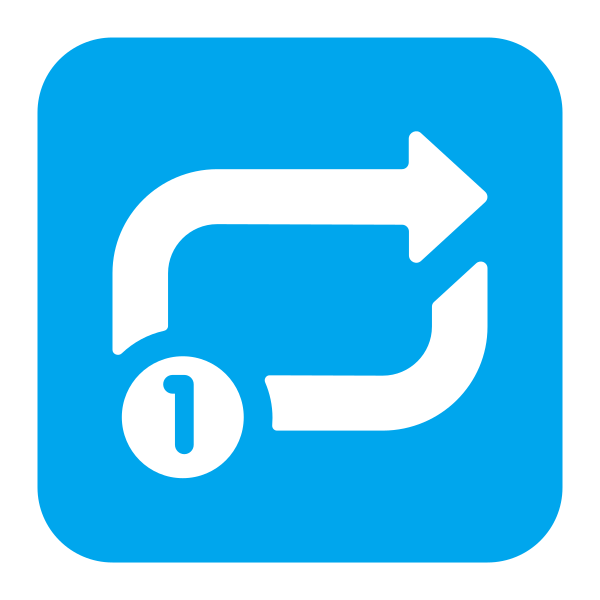 Repeat Single Button Flat Vector