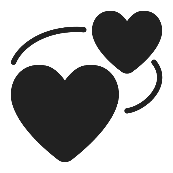 Revolving Hearts High Contrast Vector