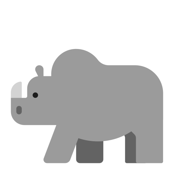 Rhinoceros Flat Vector
