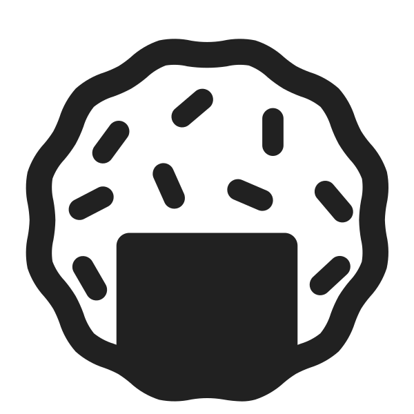 Rice Cracker High Contrast Vector