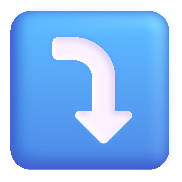 Right Arrow Curving Down Color Vector