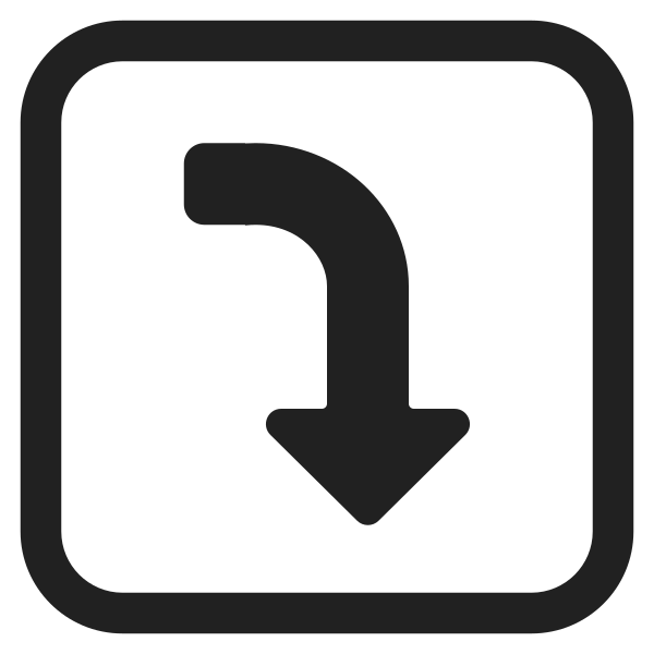 Right Arrow Curving Down High Contrast Vector