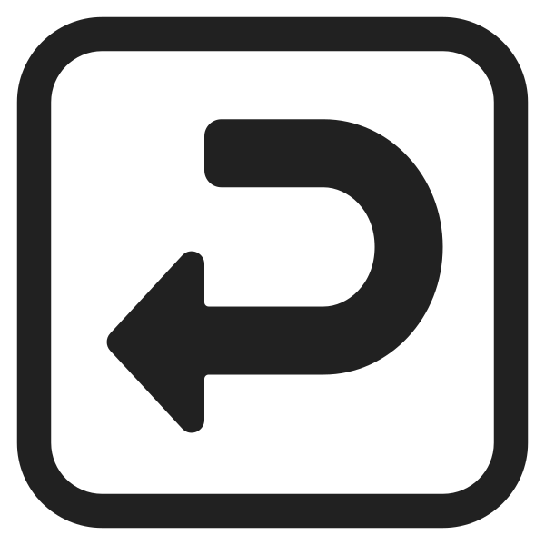 Right Arrow Curving Left High Contrast Vector