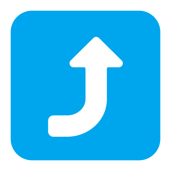 Right Arrow Curving Up Flat Vector