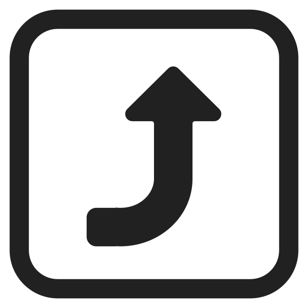 Right Arrow Curving Up High Contrast Vector