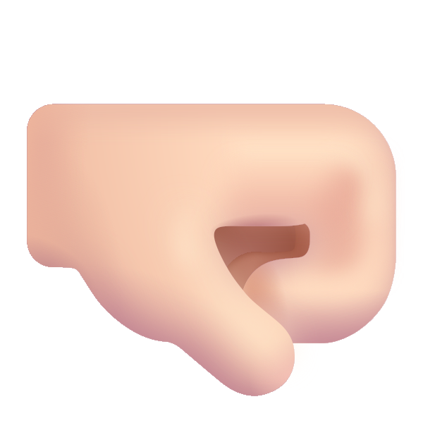 Right Facing Fist Color Light Vector