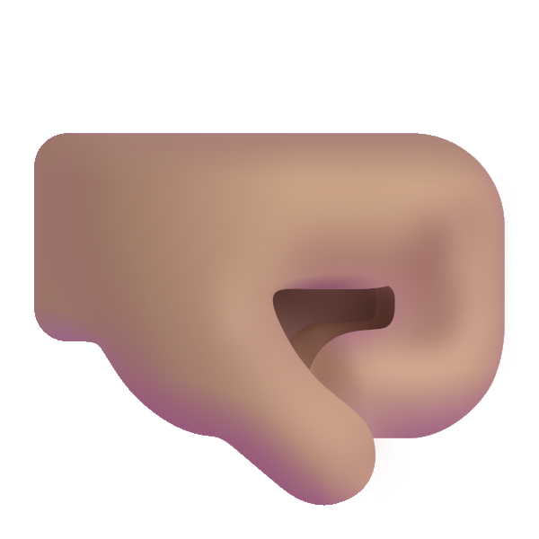 Right Facing Fist Color Medium Vector