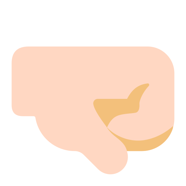 Right Facing Fist Flat Light Vector