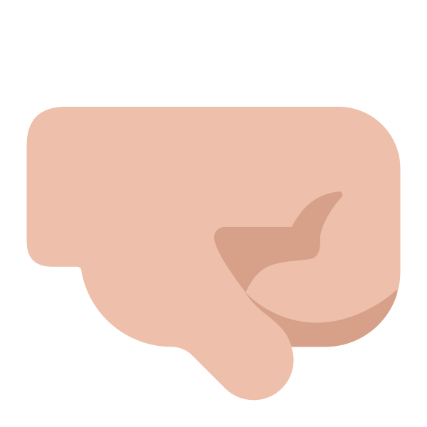 Right Facing Fist Flat Medium Light Vector