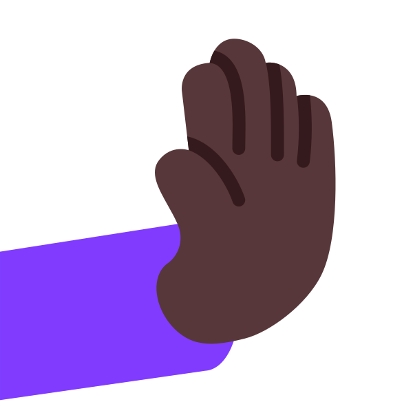 Rightwards Pushing Hand Flat Dark Vector
