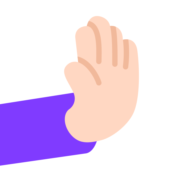 Rightwards Pushing Hand Flat Light Vector