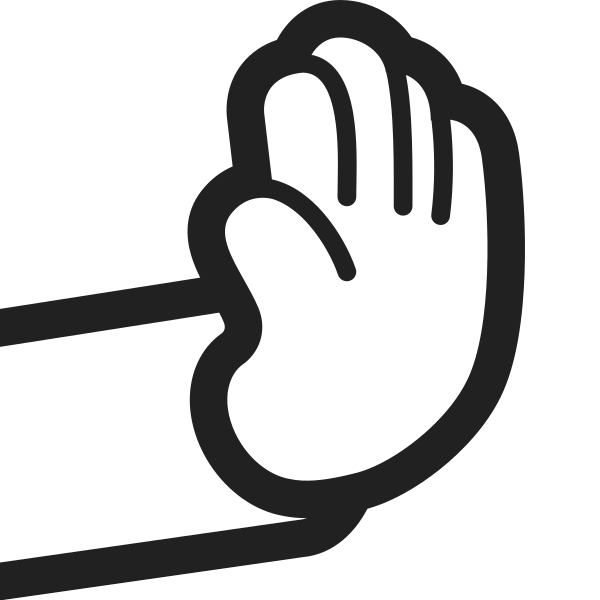 Rightwards Pushing Hand High Contrast Default Vector
