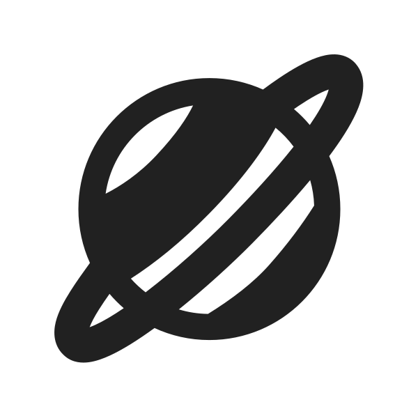 Ringed Planet High Contrast Vector