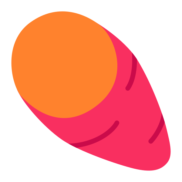 Roasted Sweet Potato Flat Vector