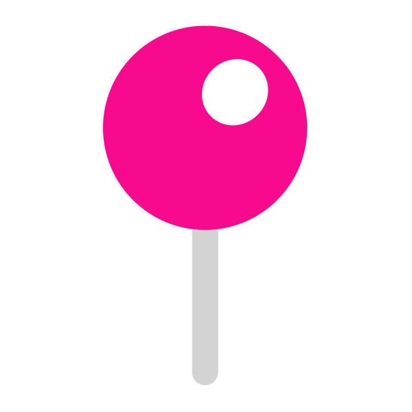 Round Pushpin Flat Vector