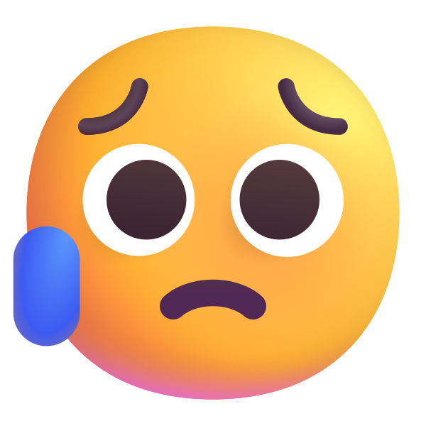 Sad But Relieved Face Color Vector